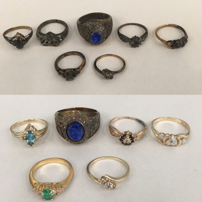 Rings before & after fire